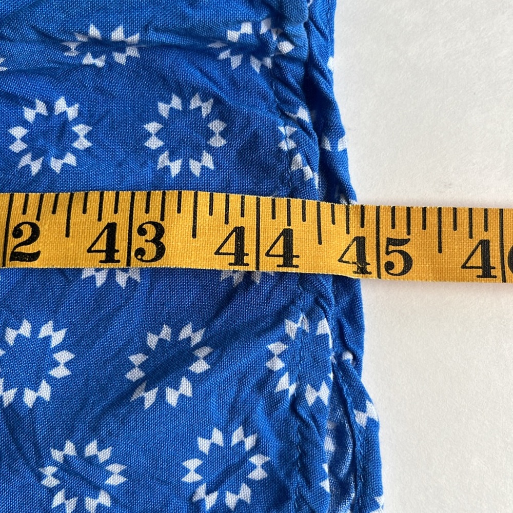 Croft & Barrow Smock Sleeveless Midi Dress Geometric Design M Blue White Casual. - Picture 12 of 12